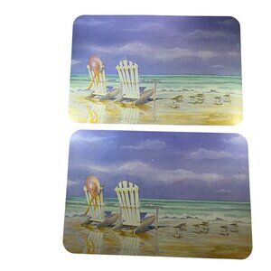 Placemats Beach Coast Vacation Shore Ocean Set Of two nautical Kathleen Denis
